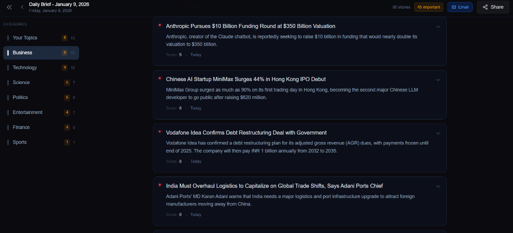 dBriefMe Screenshot 2